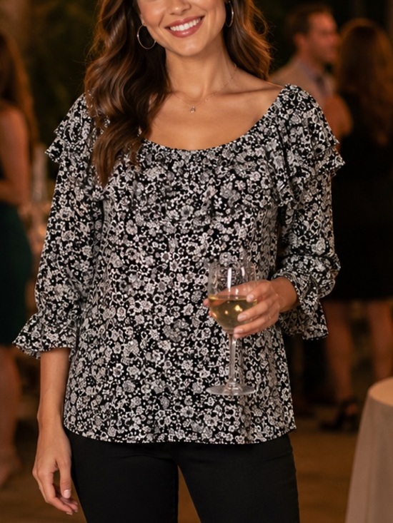 Michael Kors Tops - Michael Kors Blouse Floral Off-Shoulder Large